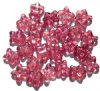 25 12x14mm Raspberry Pink Iris Lustre Two Hole Flowers